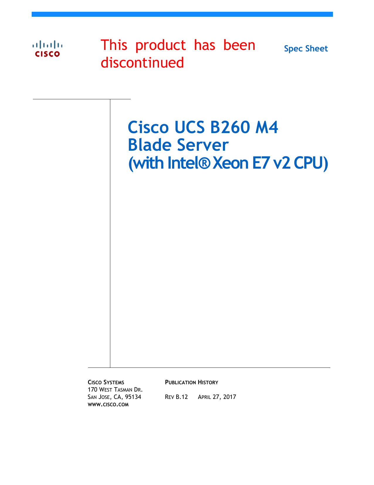 Cisco UCS B250 M2 Extended Memory Blade Server Data Sheet | Manualzz