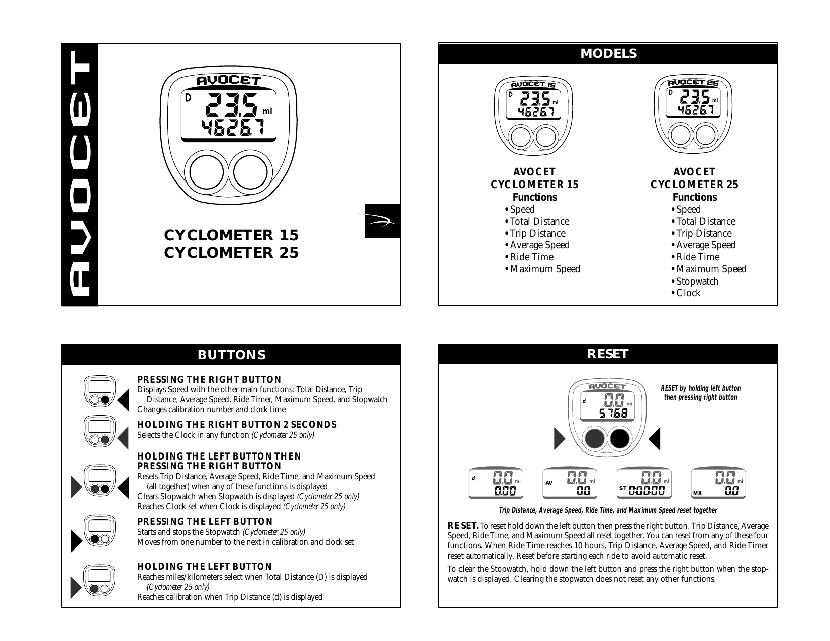 avocet cyclometer