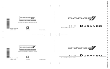 2013 Dodge Durango Owner`s Manual | Manualzz