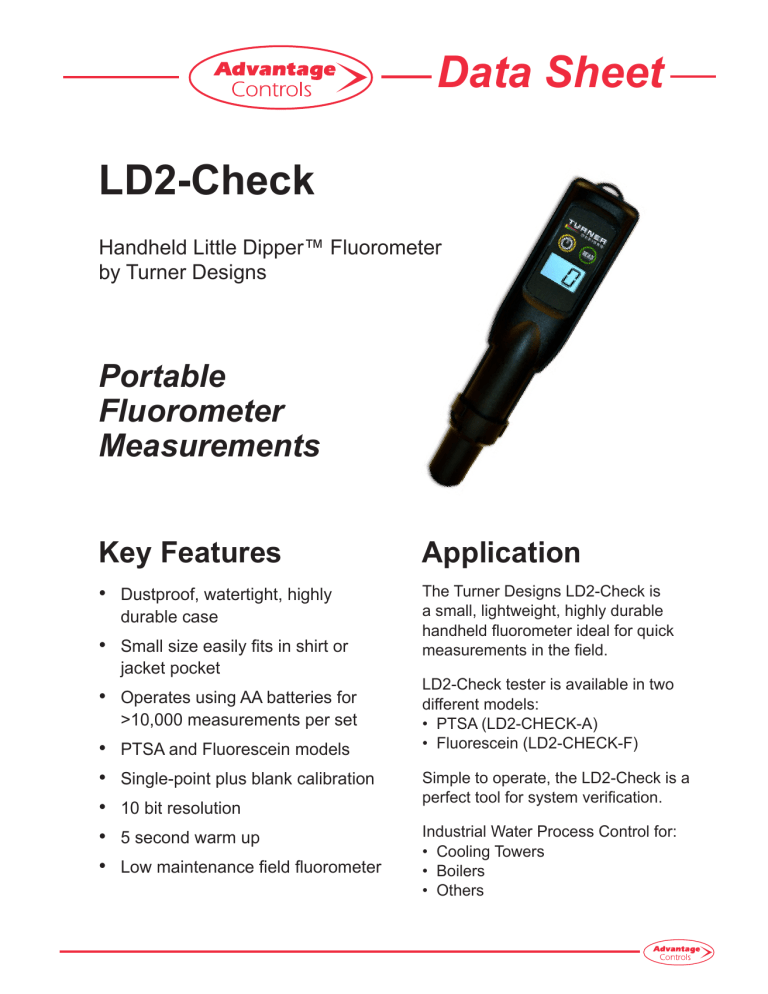 LD2Check Handheld Fluorometer Data Sheet Manualzz