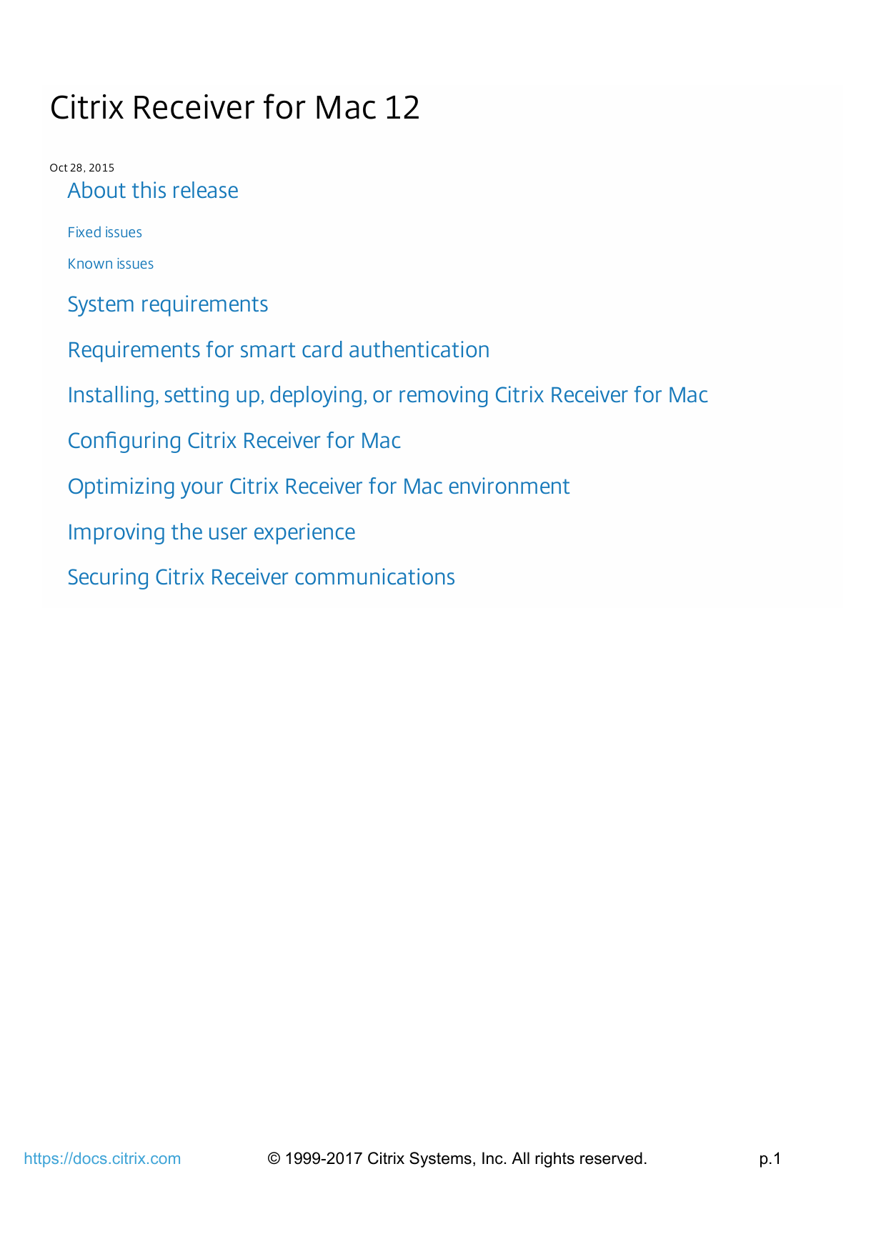 citrix receiver 11.9.15 for mac