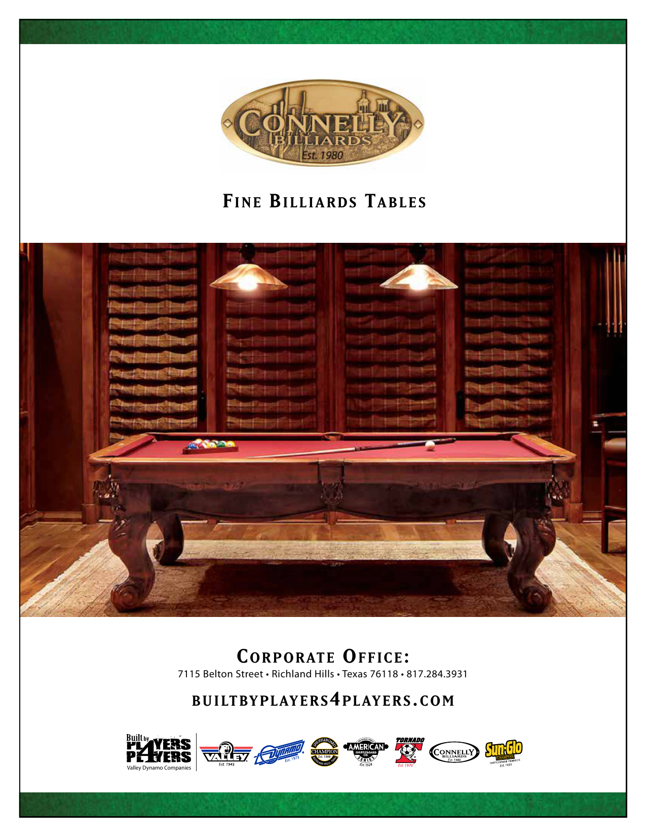 Fine Billiards Tables Corporate Office Manualzz