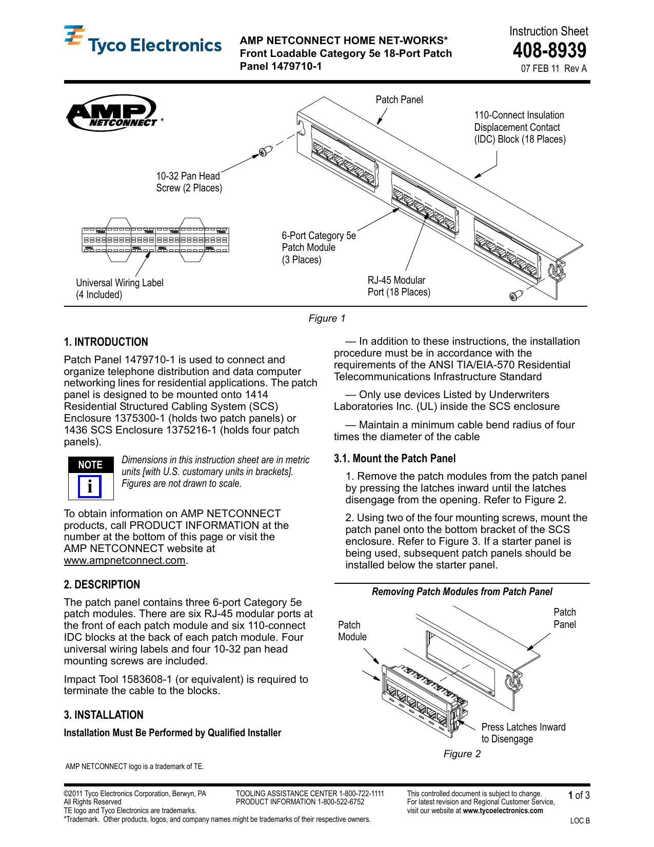 AMP NETCONNECT HOME NETWORKS* Front Manualzz