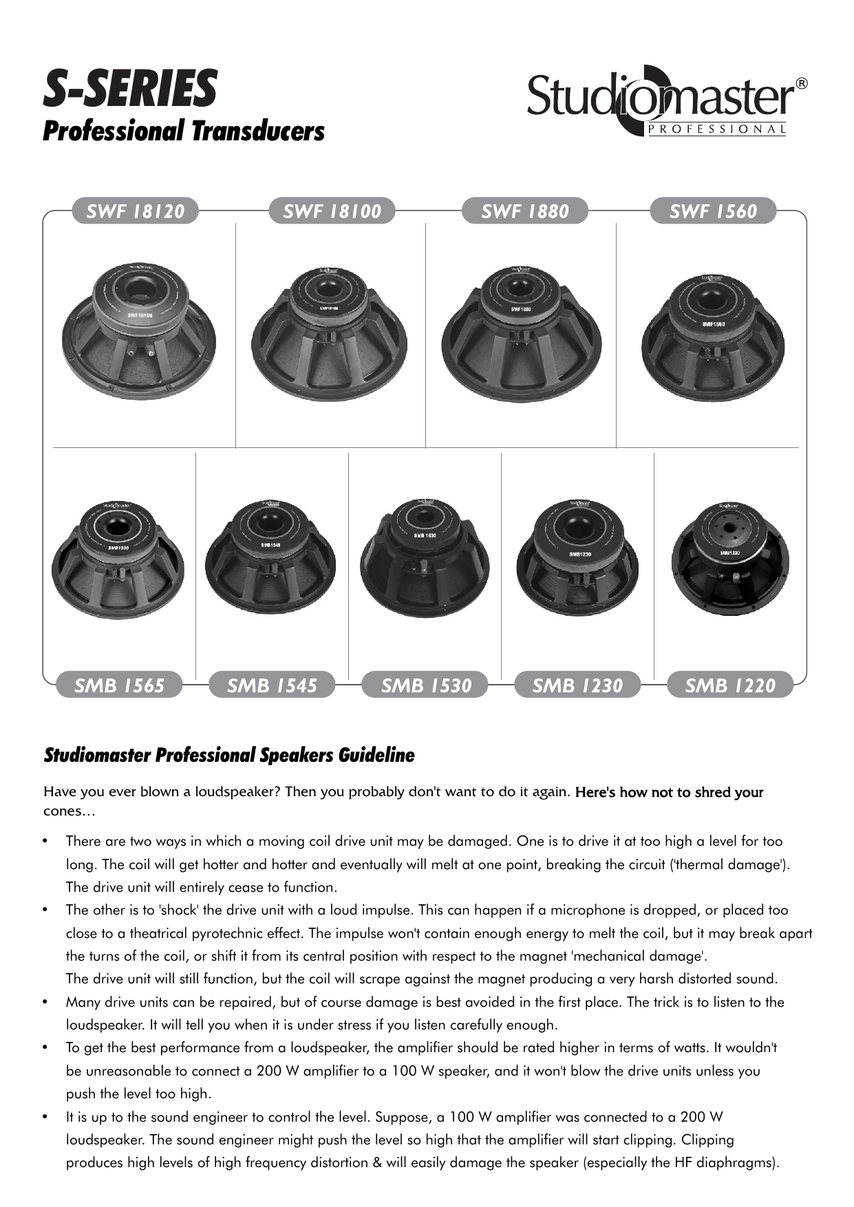 S Series Studiomaster Professional Manualzz