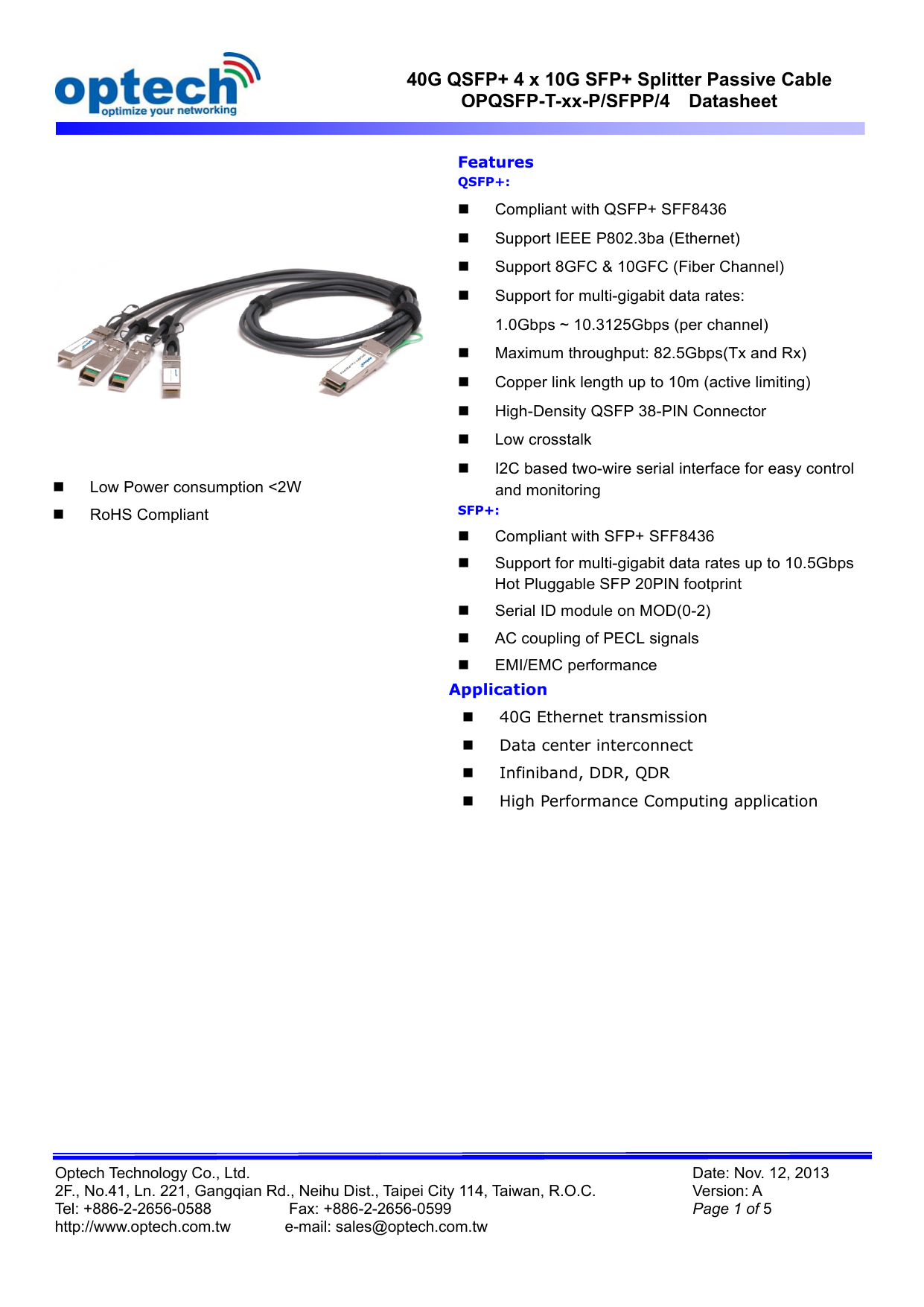 40g Qsfp 4 X 10g Sfp Splitter Passive Cable Opqsfp T Xx Manualzz