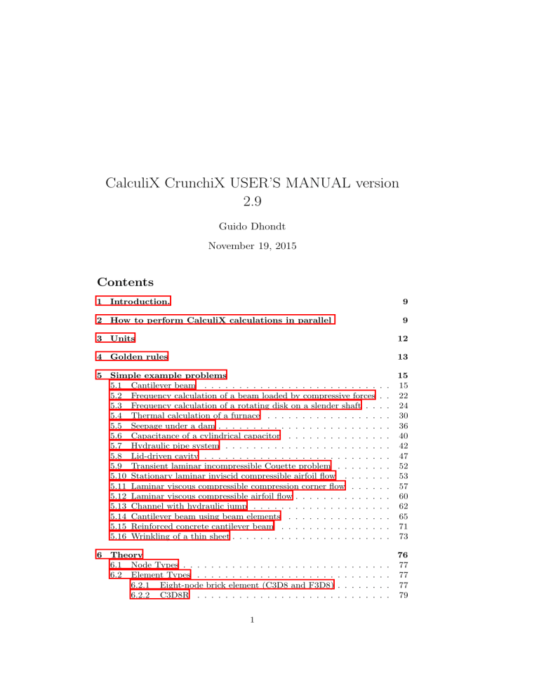 Calculix Crunchix User S Manual Version 2 9 Manualzz