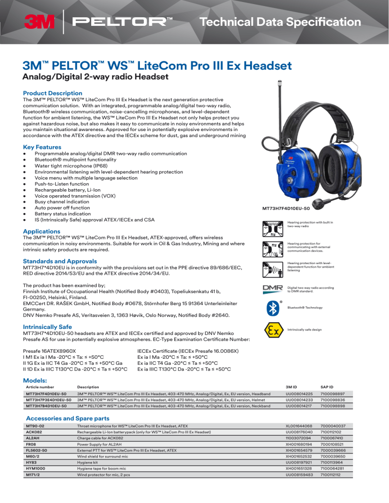 peltor ws litecom pro 3