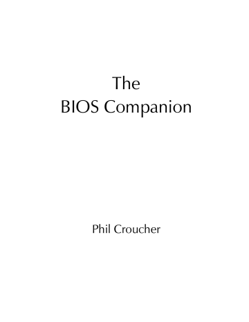 The BIOS Companion | Manualzz