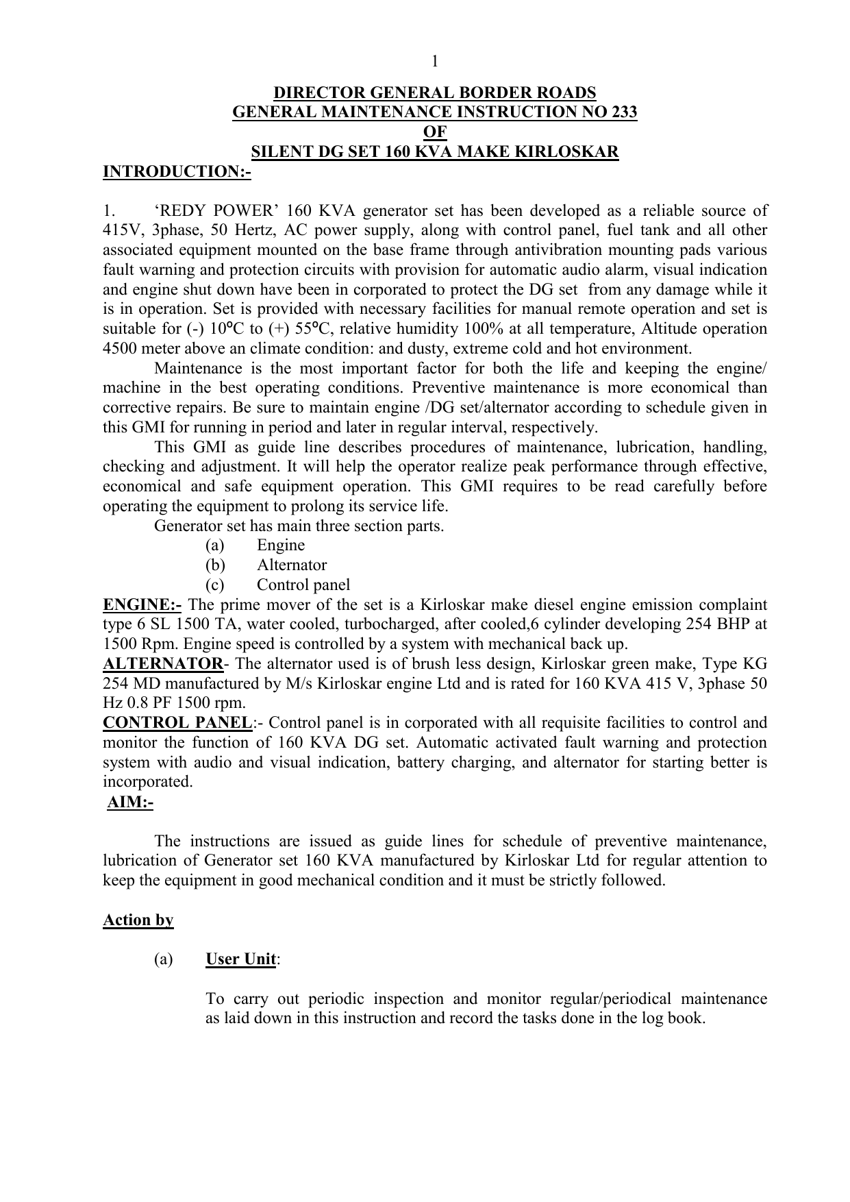 1 director general border roads general maintenance instruction no |  manualzz.com