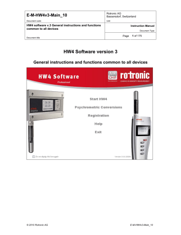 Rotronic HW4 V3 Instructions | Manualzz