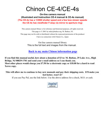 Chinon Ce 4 Camera Manual Instruction Manualzz