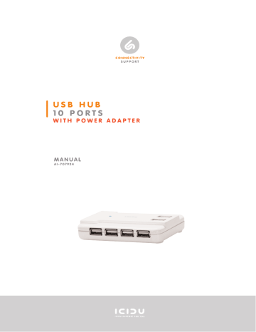 USB 2.0 Hub 10-Port, external PSU 5V/3A, white | Manualzz