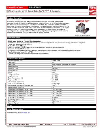 Datasheet for NM-LCF12-070 | Manualzz