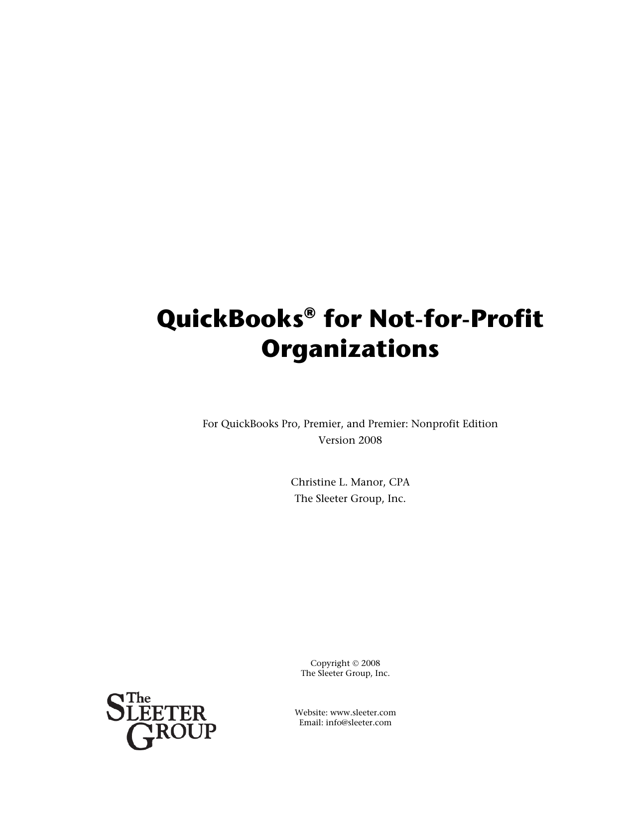 quickbooks pro 2008 manual