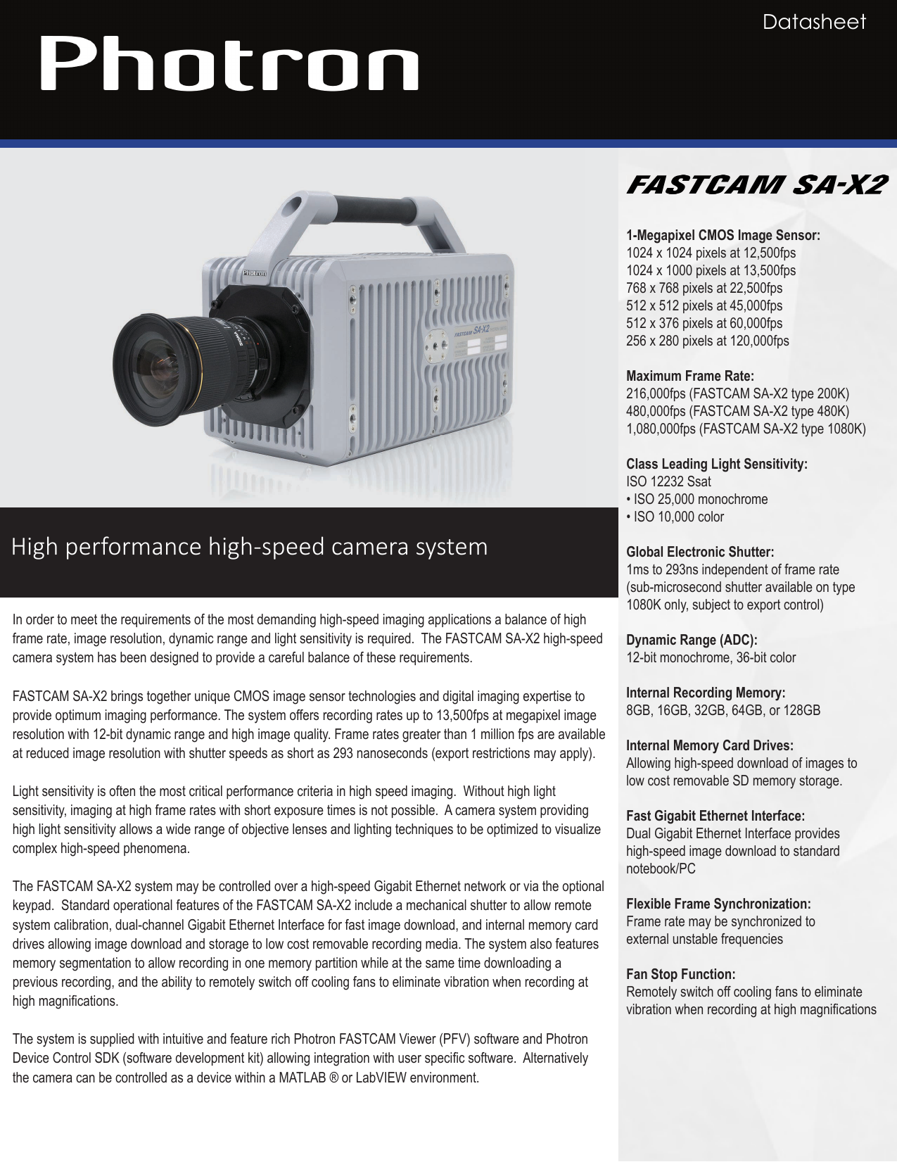 fastcam sa-x2 fastcam sa-x2
