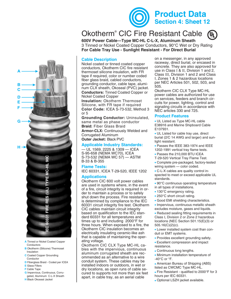 Okotherm Cic Fire Resistant Cable Manualzz