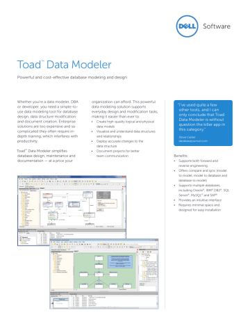 quest software dell toad data modeler