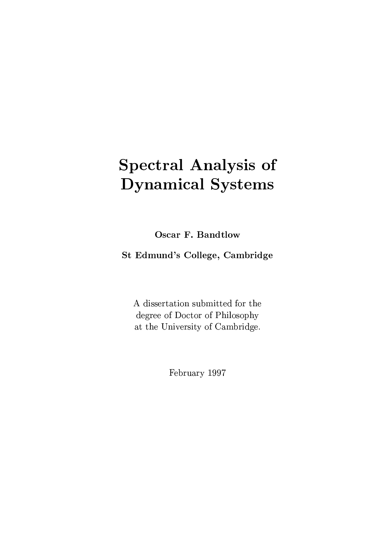 Spectral Analysis Of Dynamical Systems Oscar F Bandtlow St Manualzz