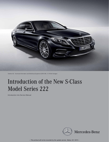 Introduction Of The New S Class Model Series 222 Manualzz