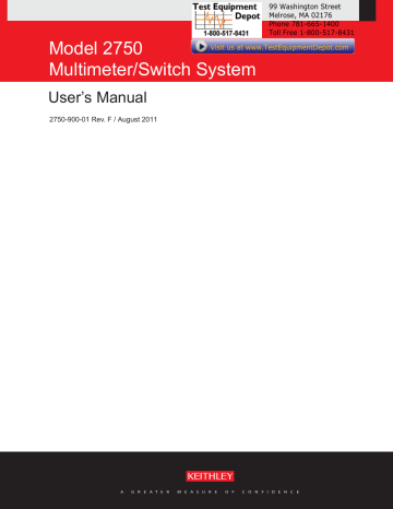 Keithley 2750 Multimeter/Switch System User's Manual | Manualzz
