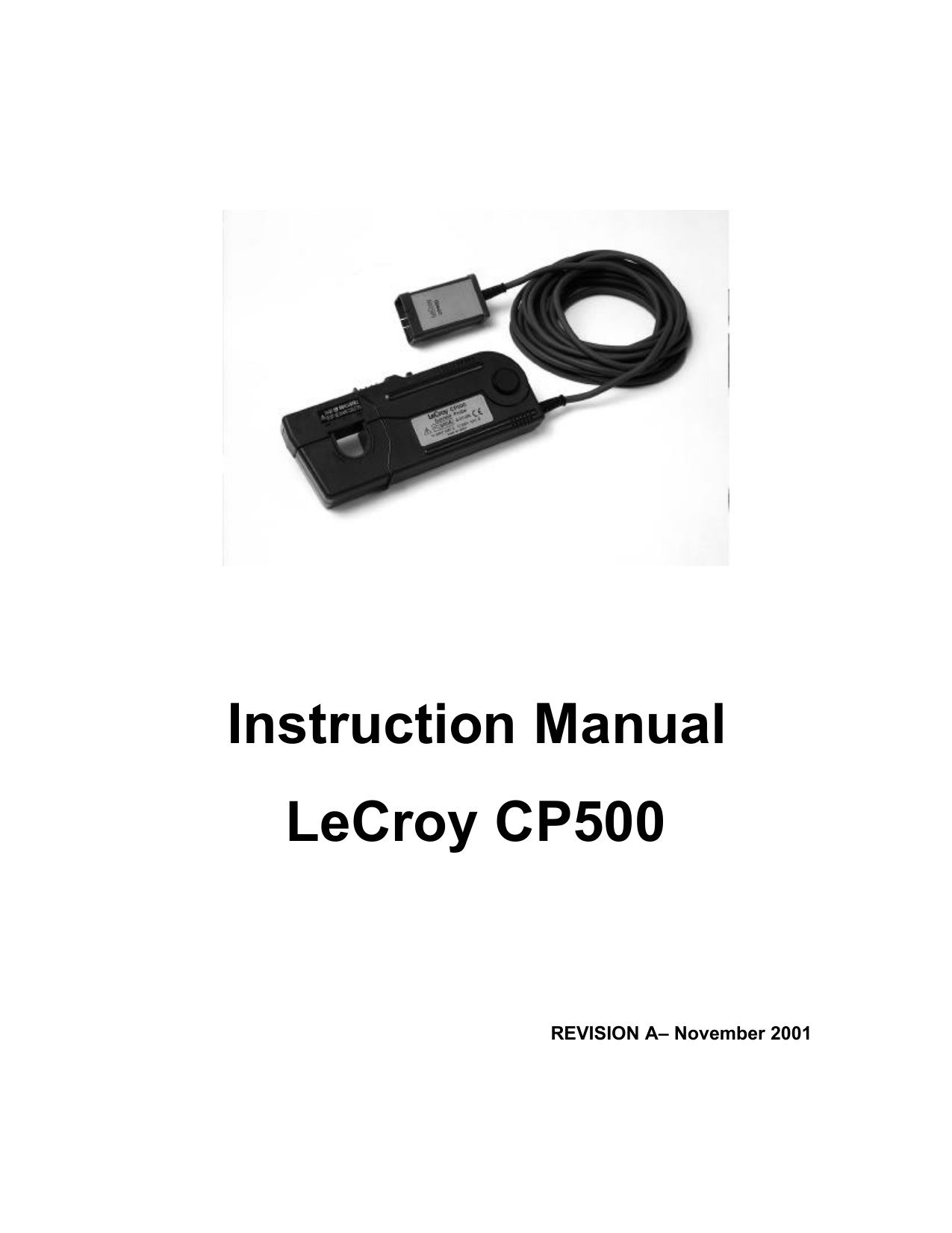 Instruction Manual LeCroy CP500 Manualzz