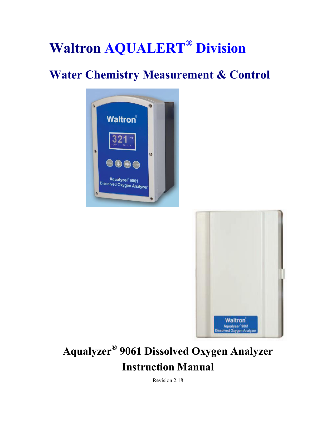 User Manual 9061 Dissolved Oxygen Analyzer Manualzz