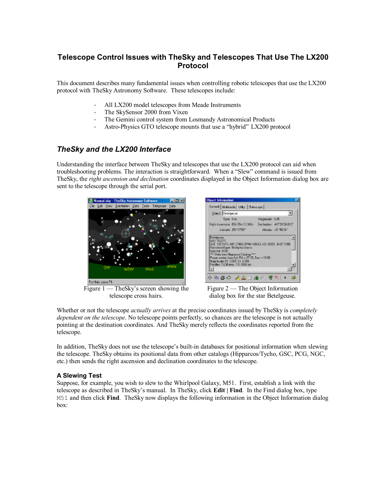 telescope information
