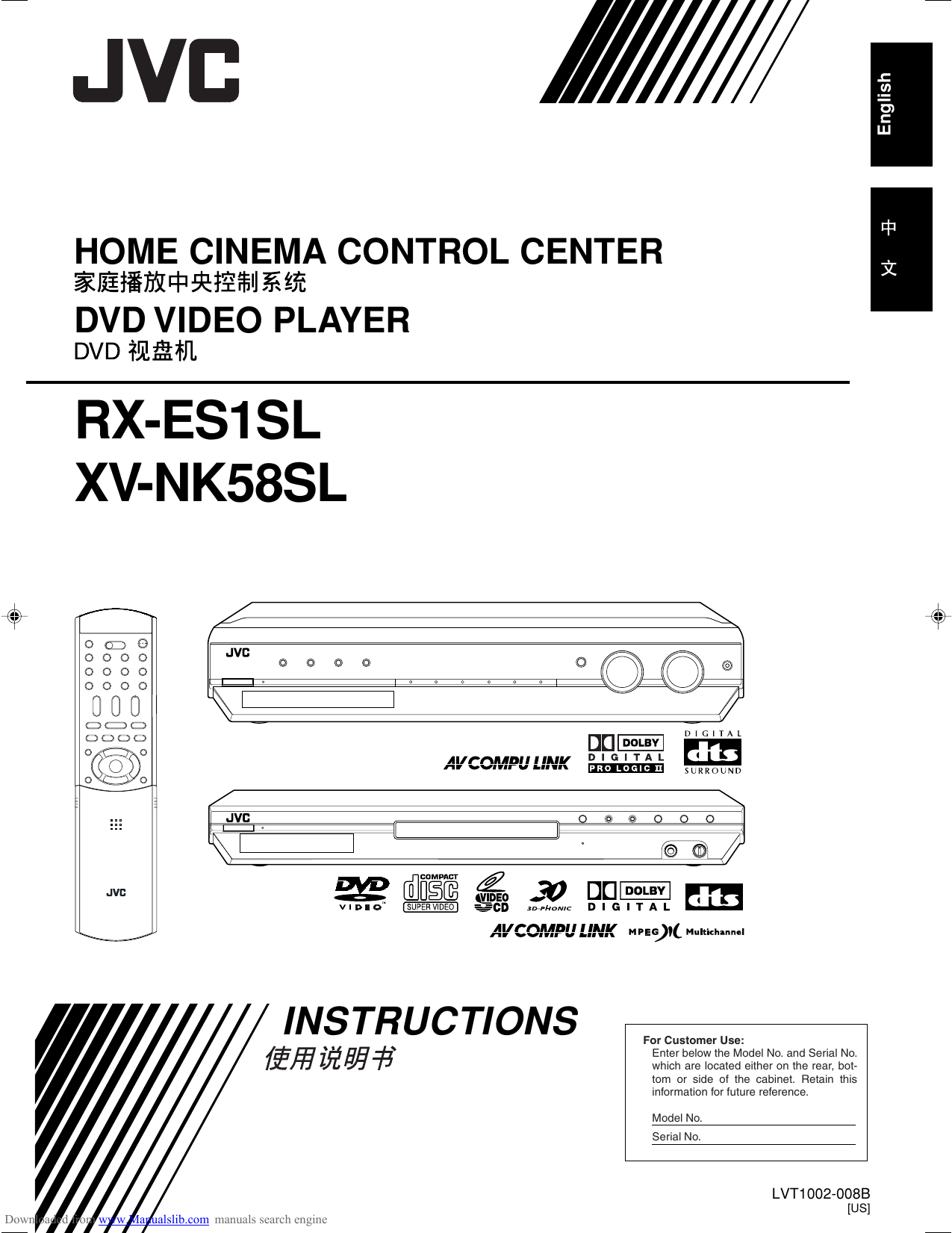 JVC XV-NK58SL User Guide Manual | manualzz.com. Audio settings | JVC AV ...