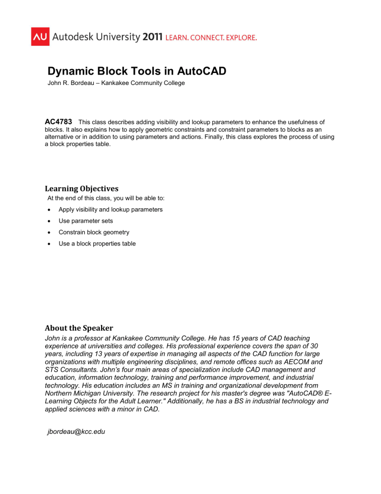 Using Dynamic Blocks In Autocad