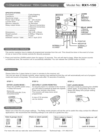 RX1-150_V2_Instruction manual | Manualzz