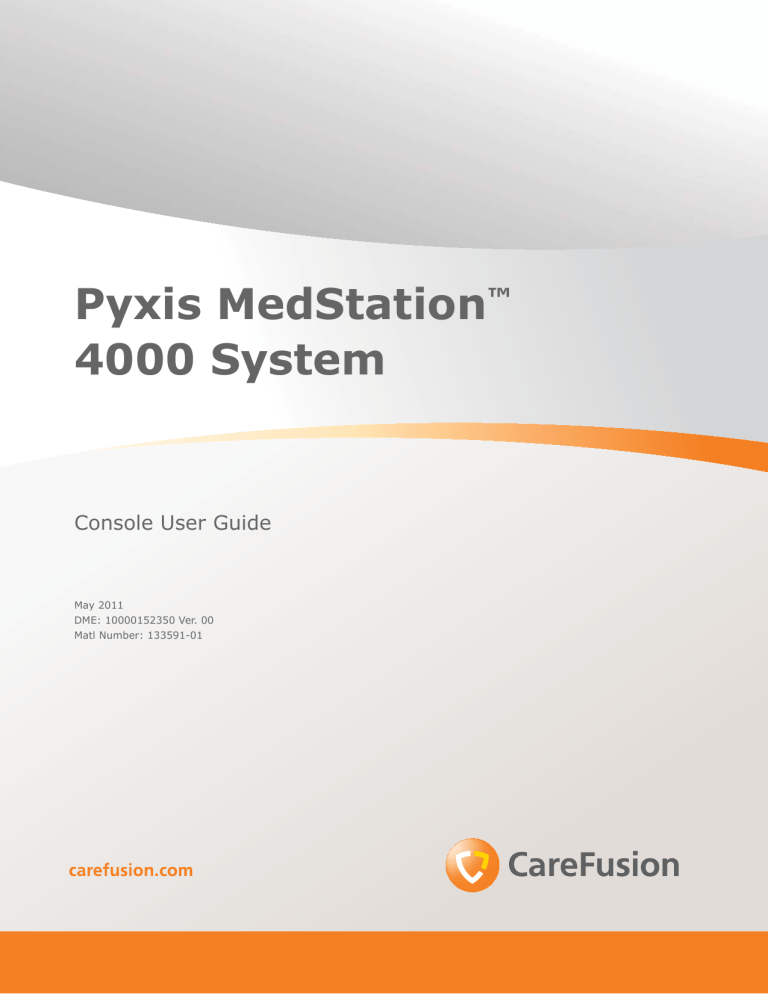 Pyxis MedStation™ 4000 System | Manualzz