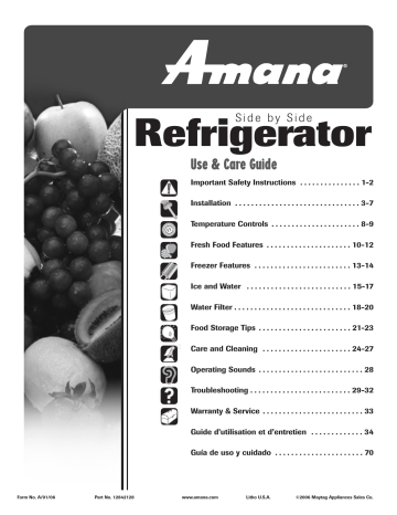 Amana ASD2326HES Réfrigérateur combiné Owner Manual | Manualzz