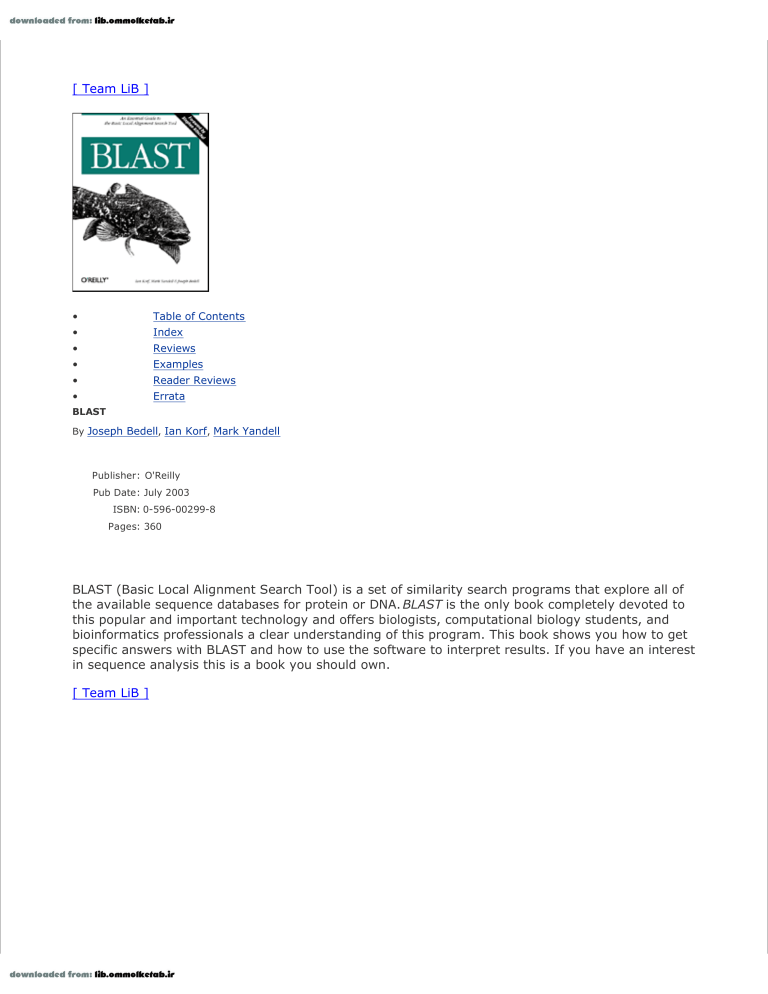 Team Lib Blast Basic Local Alignment Search Tool Is A Set Of Manualzz