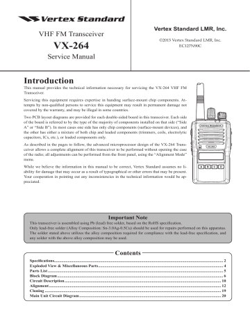 VX-264 VHF FM Transceiver Service Manual | Manualzz