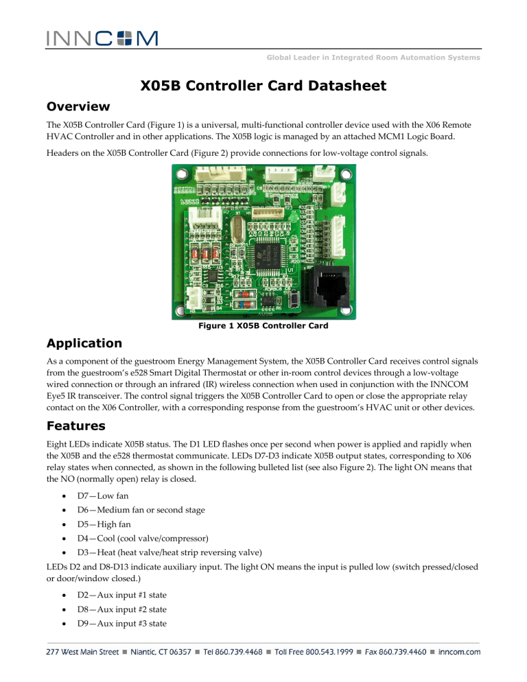 X05B Controller Card Datasheet | Manualzz