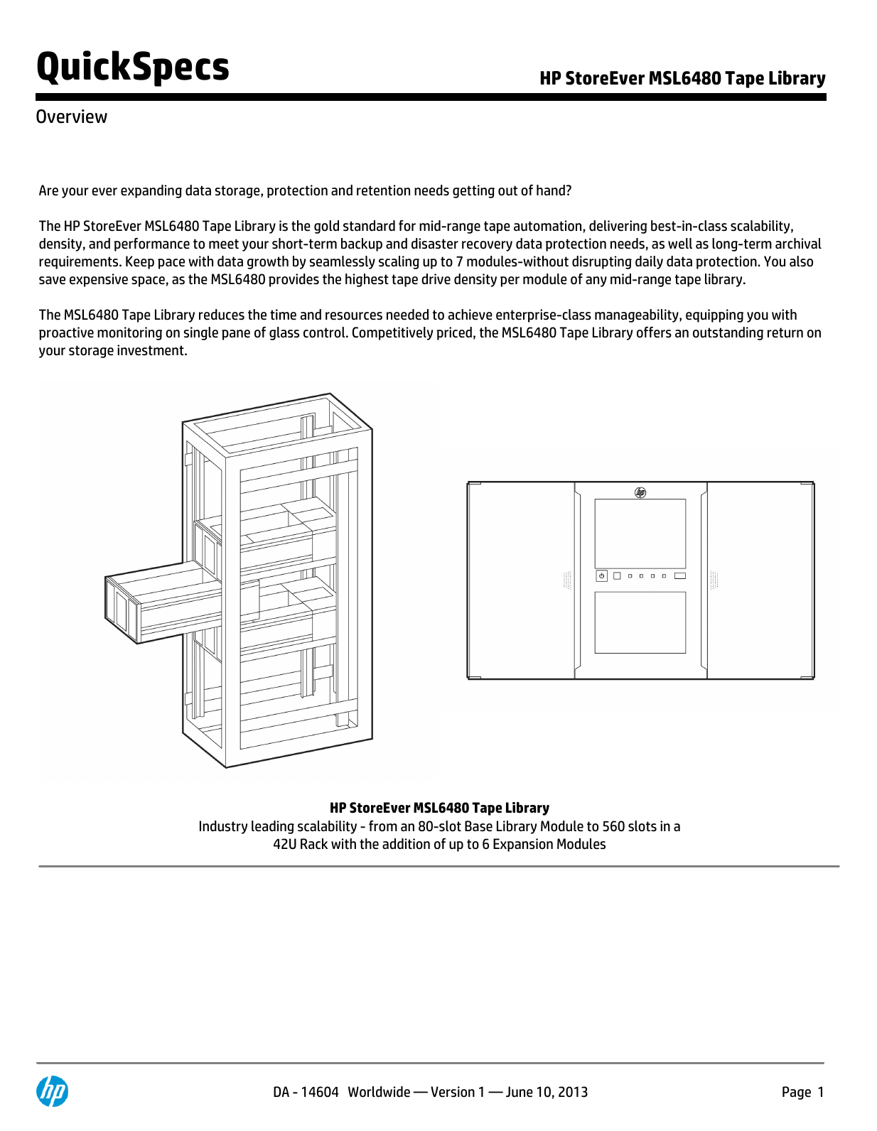 HP StoreEver MSL6480 Tape Library Manualzz