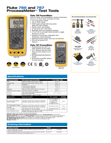 Fluke 789 and 787 Processmeter™ Test Tools | Manualzz