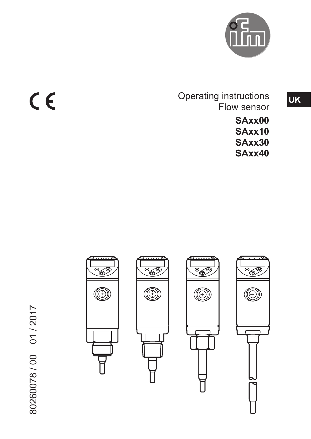 IFM SA4100 SA4300 SA4310 SA5010 SA6010 SA5000 SA2000 Operating instructions Flow