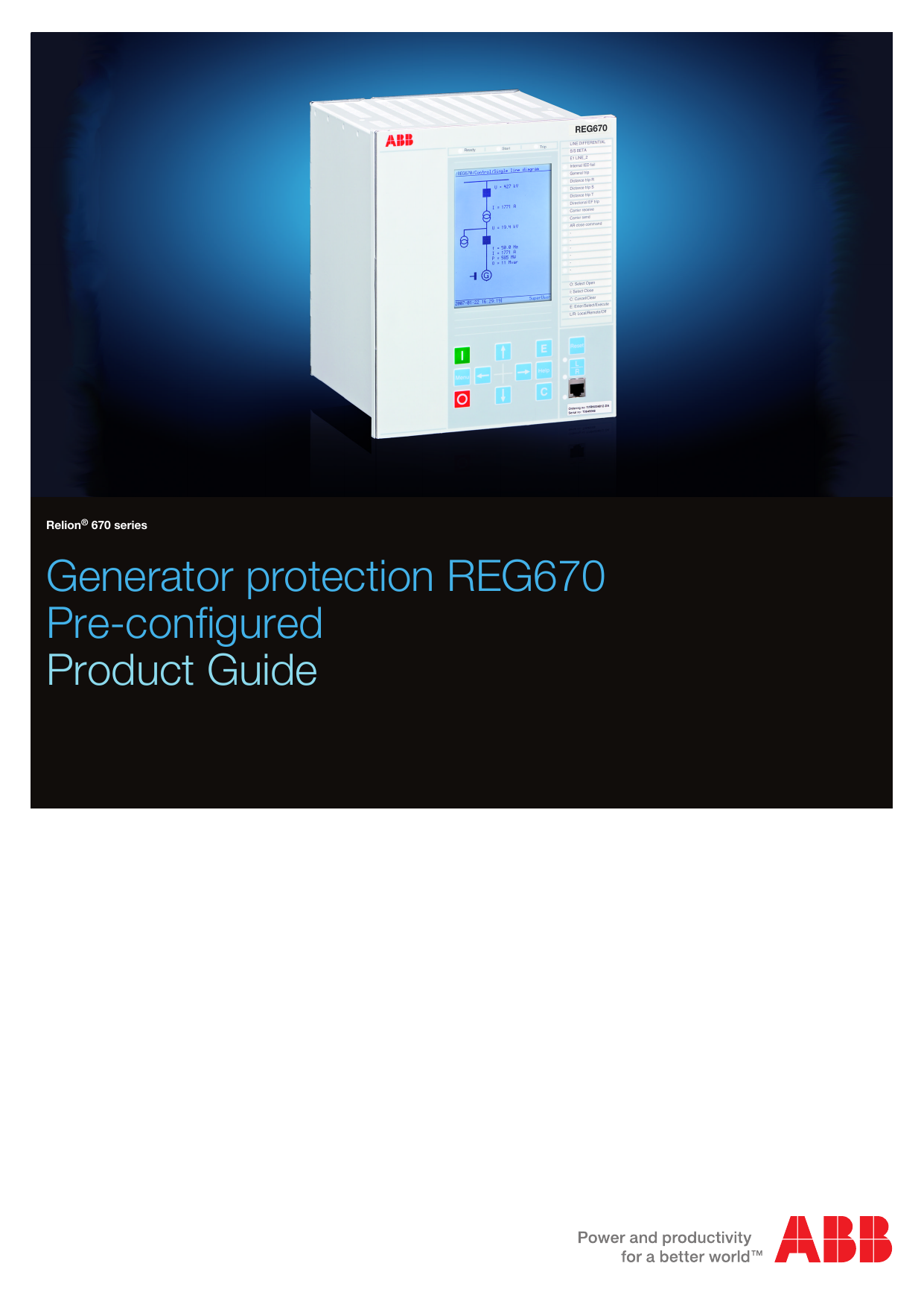 Product guide, REx670 1.1 preconfigured Manualzz