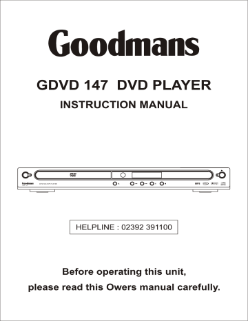 Goodmans GDVD 147 Instruction manual | Manualzz