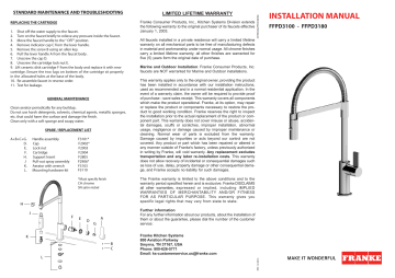 Franke Ffpd3100 Ambient 18 7 8 In 1 75 Gpm 1 Hole Kitchen Sink Faucet Installation Manual Manualzz