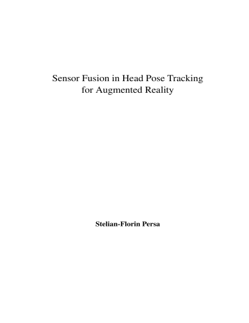 Sensor Fusion In Head Pose Tracking For Augmented Reality Manualzz