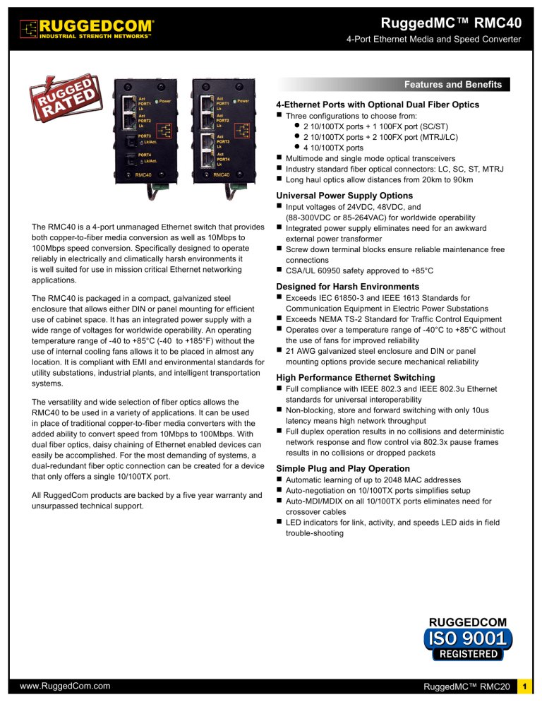 Rmc40 Datasheet Manualzz