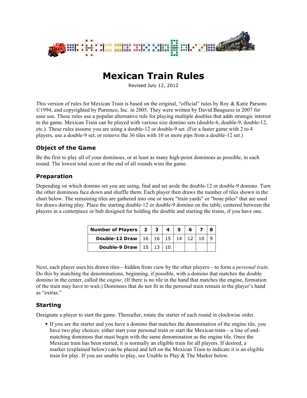 Printable Rules For Mexican Train Printable Word Searches