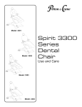 Pelton &amp; Crane Spirit 3300 Series Dental Chair User Guide