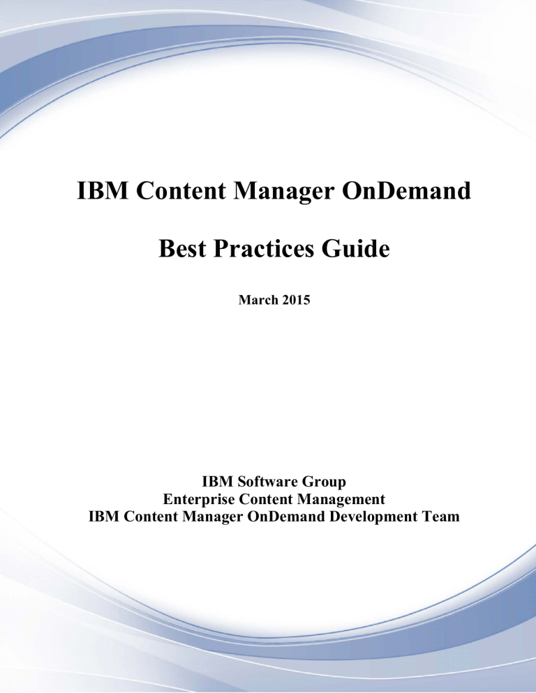 IBM Content Manager OnDemand Best Practices | Horizontal and vertical ...