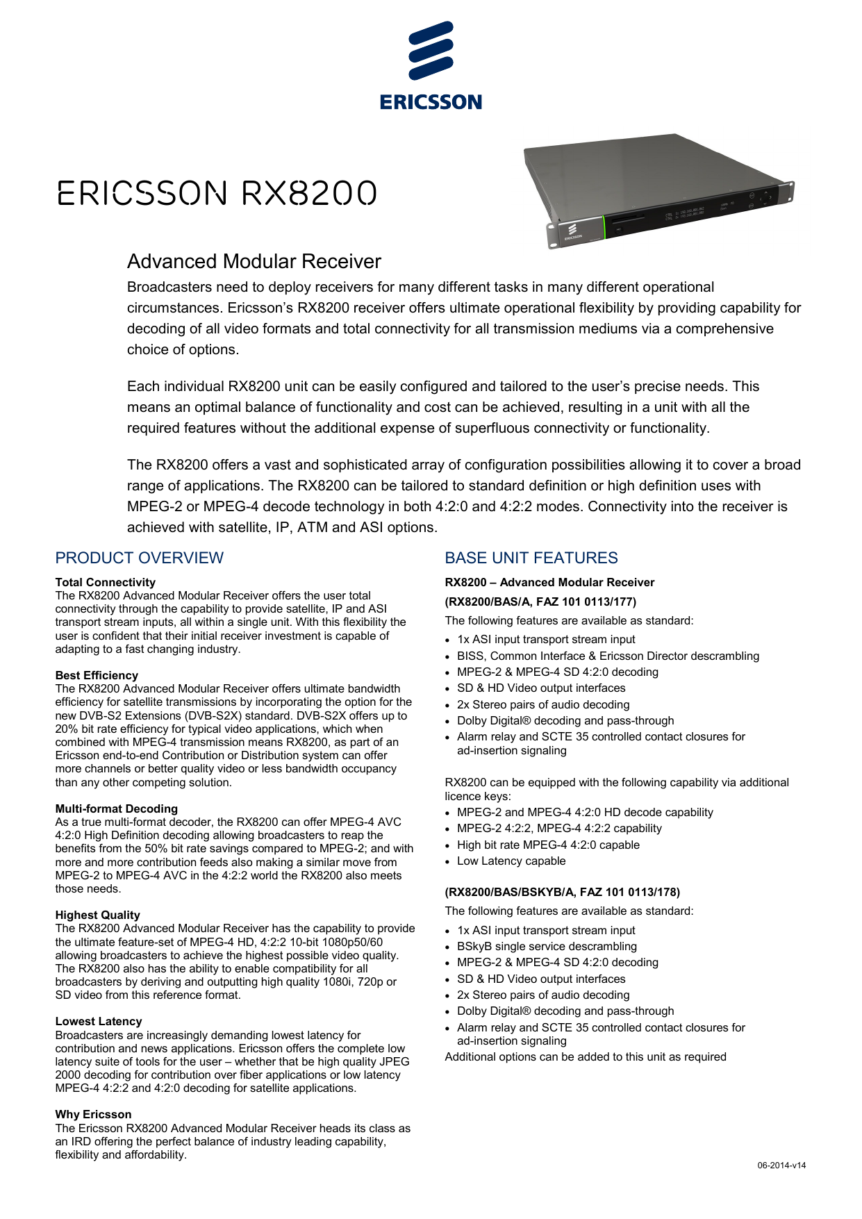 Ericsson RX8200 - Iris | Manualzz