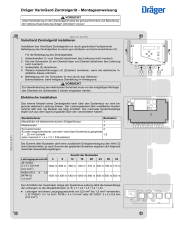 Variogard Dräger VarioGard Central Unit Assembly Instructions | Manualzz