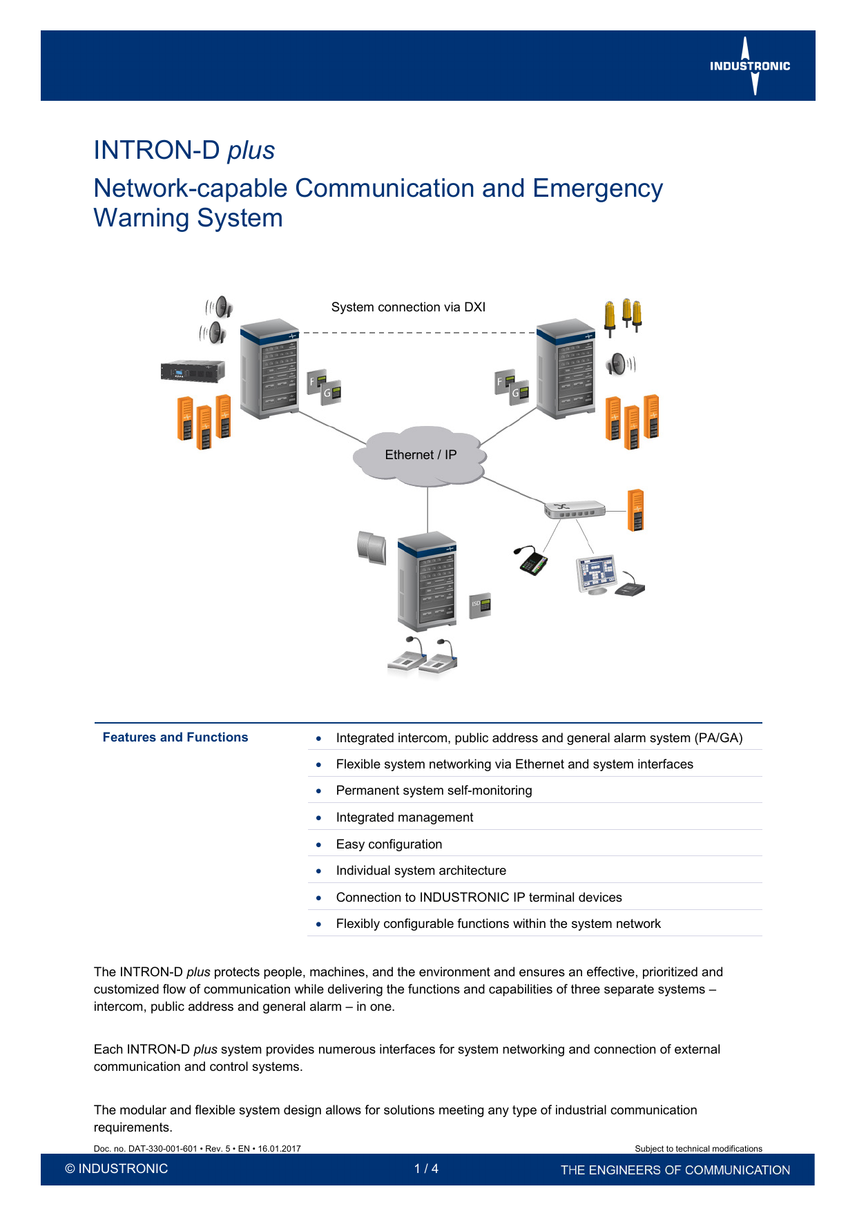 System data sheet INTRON-D plus