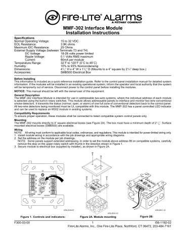 MMF-302 Interface Module Installation Instructions | Manualzz